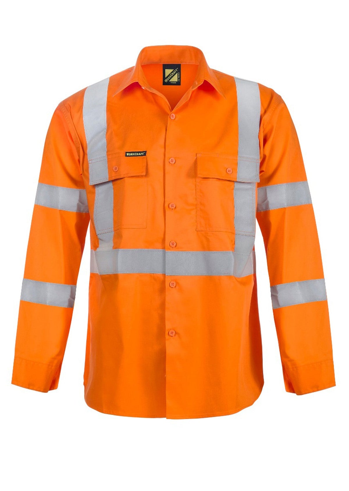 Lightweight Hi Vis Long Sleeve Vented Cotton Drill Reflective Shirt with X Pattern – NSW Rail Compliant