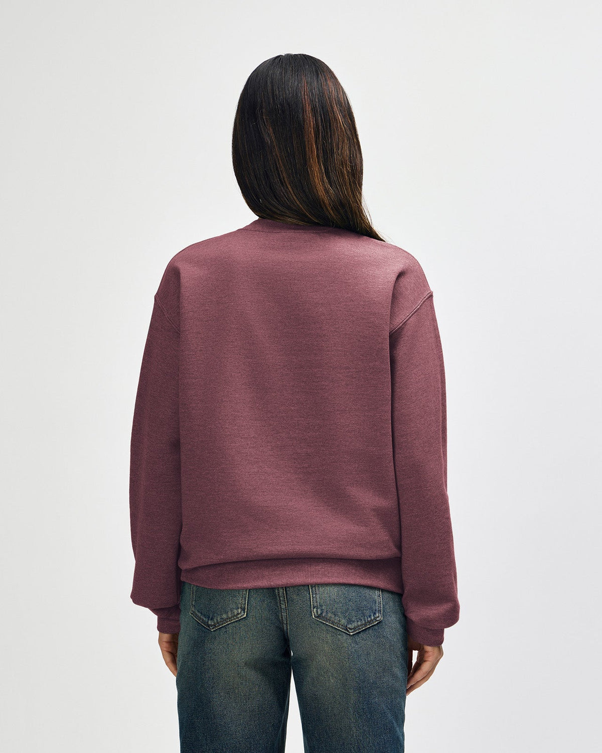 Gildan Heavy Blend 18000 Crewneck - Heather Dark Maroon - Back