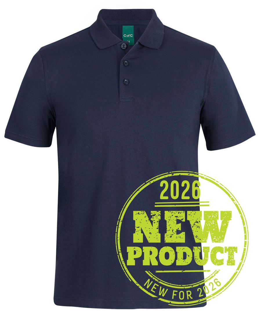 C of C COTTON S/S STRETCH POLO - Navy