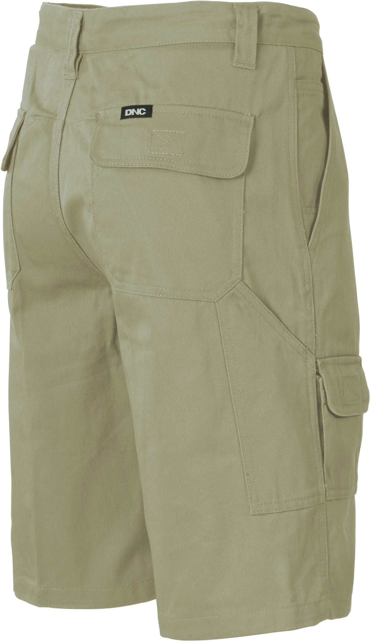 Cotton Drill Cargo Shorts - Khaki - Back