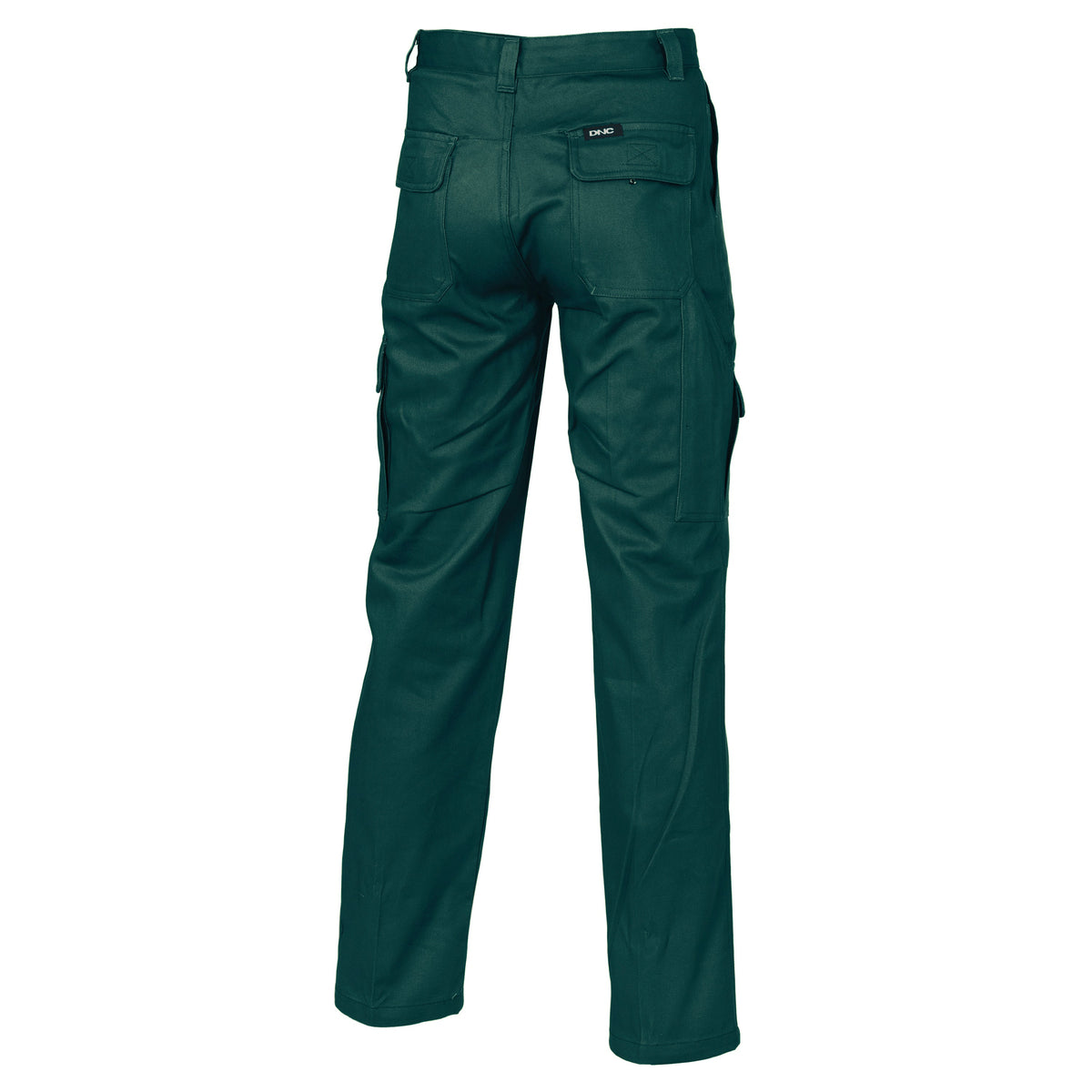 Cotton Drill Cargo Pants - Green - Back