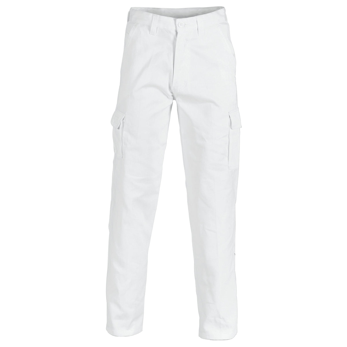 Cotton Drill Cargo Pants - White