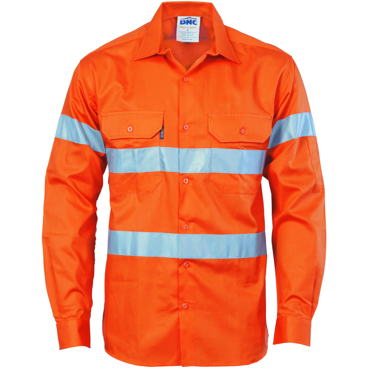 DNC Workwear HiVis D/N Drill Shirt with CSR R/Tape 3535