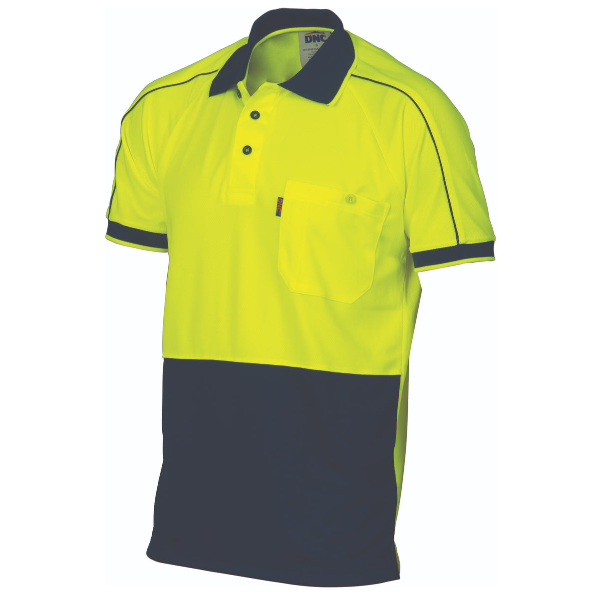 DNC Workwear HiVis Cool-Breathe Double Piping Polo - Short Sleeve 3753