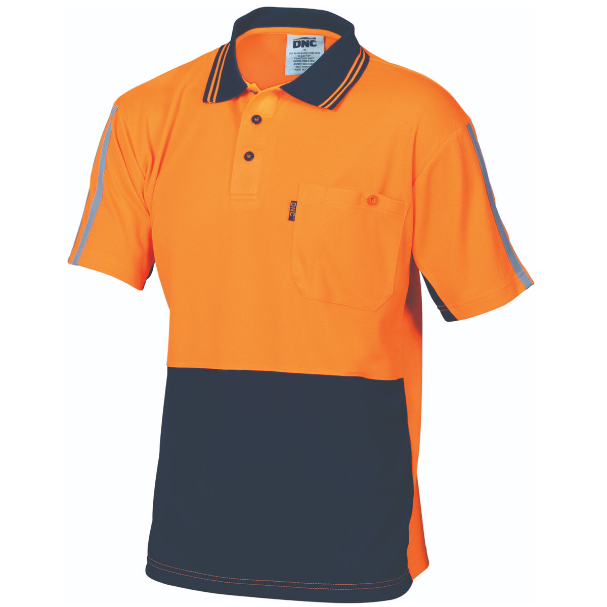DNC Workwear HiVis Cool-Breathe Stripe Polo - Short Sleeve 3755