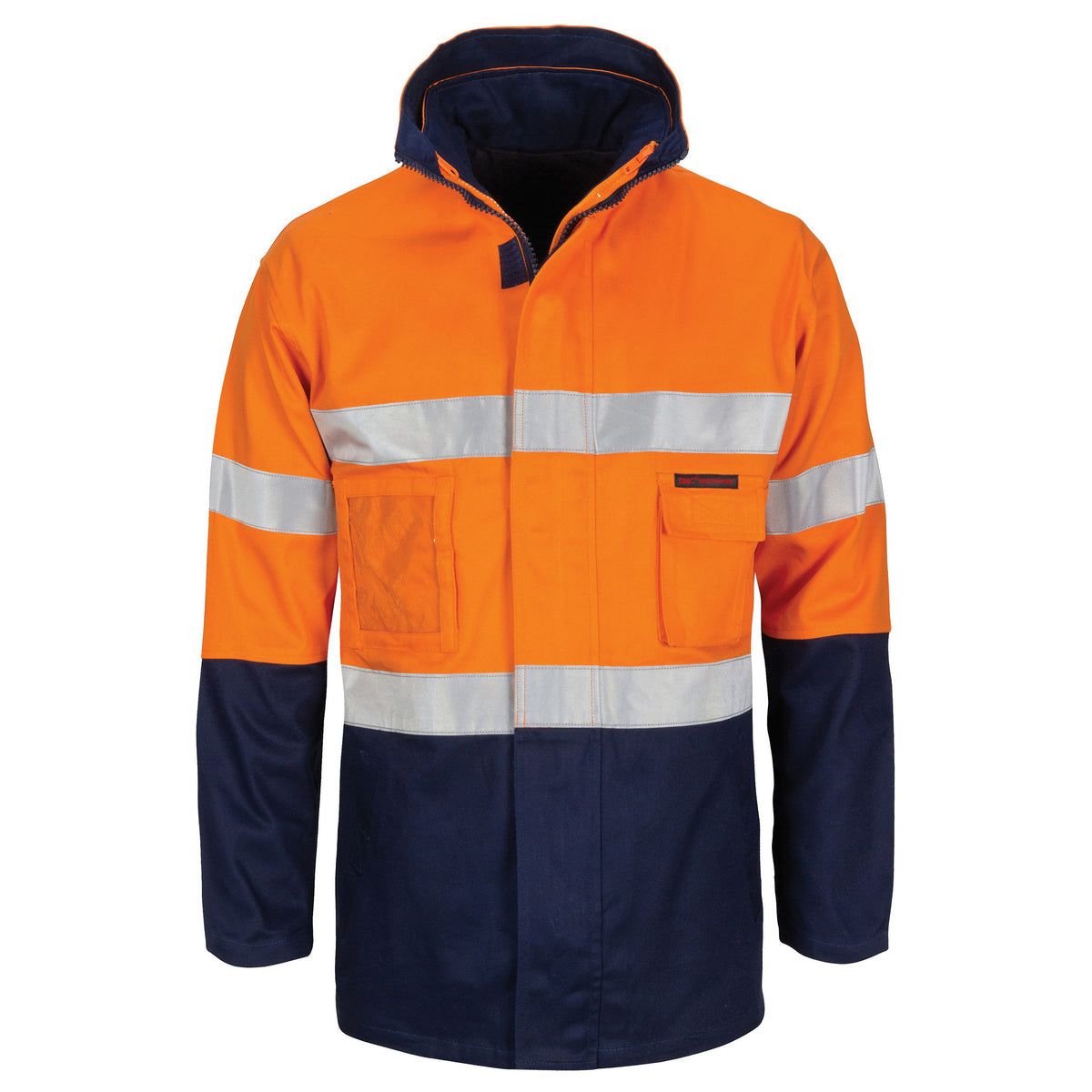DNC Workwear HiVis "4 IN 1" Cotton Drill Jacket with CSR R/Tape 3764