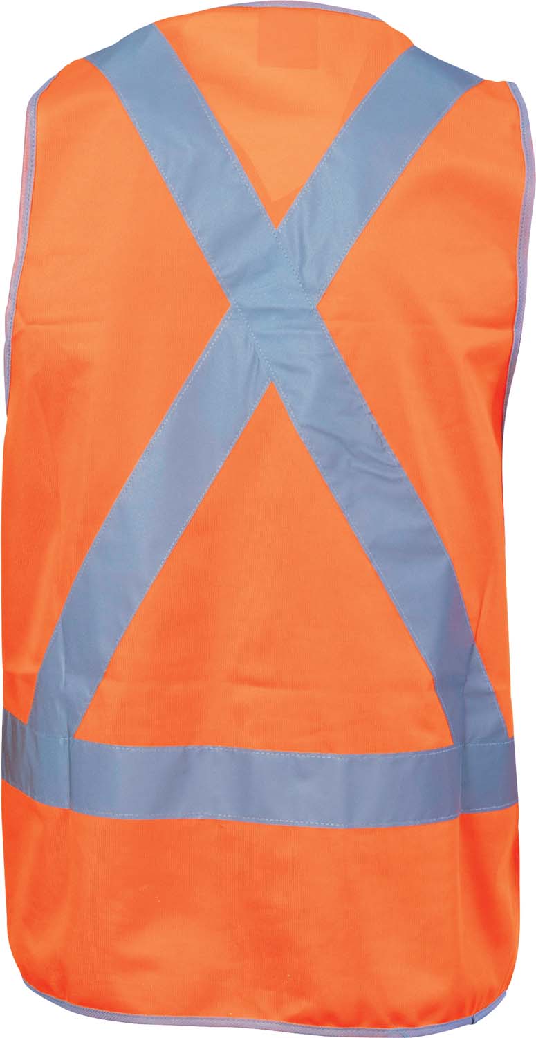 Day/Night "X" Back Safety Vest with CSR R/Tape - Orange - Back