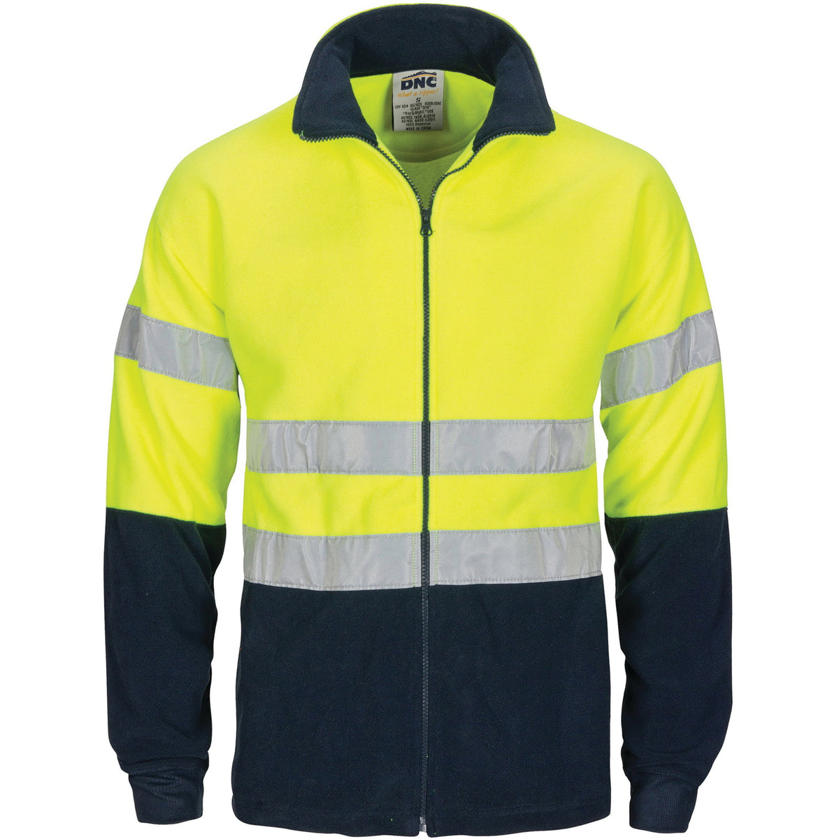 DNC Workwear HiVis two tone full zip polar fleece with CSR R/Tape 3830