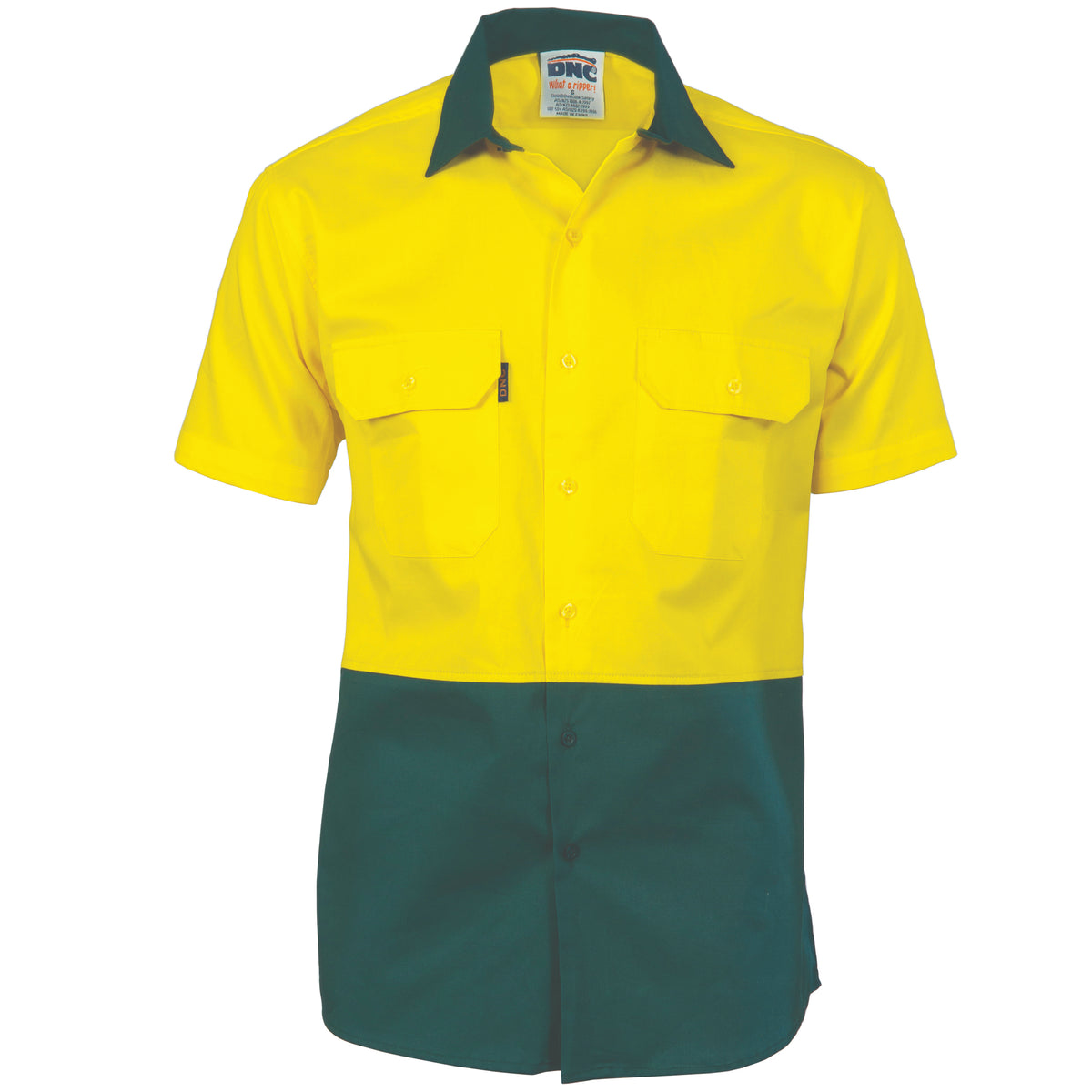 DNC Workwear HiVis Two Tone Cool-Breeze Cotton Shirt - Short Sleeve 3839