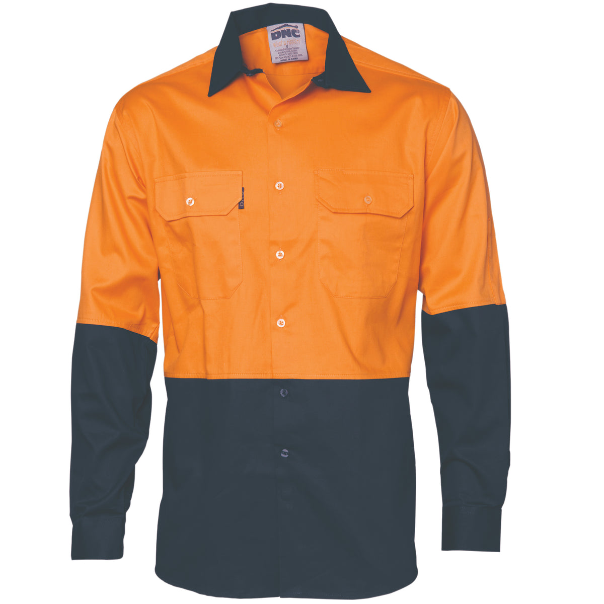 DNC Workwear HiVis Two Tone Cool-Breeze Cotton Shirt - Long Sleeve 3840
