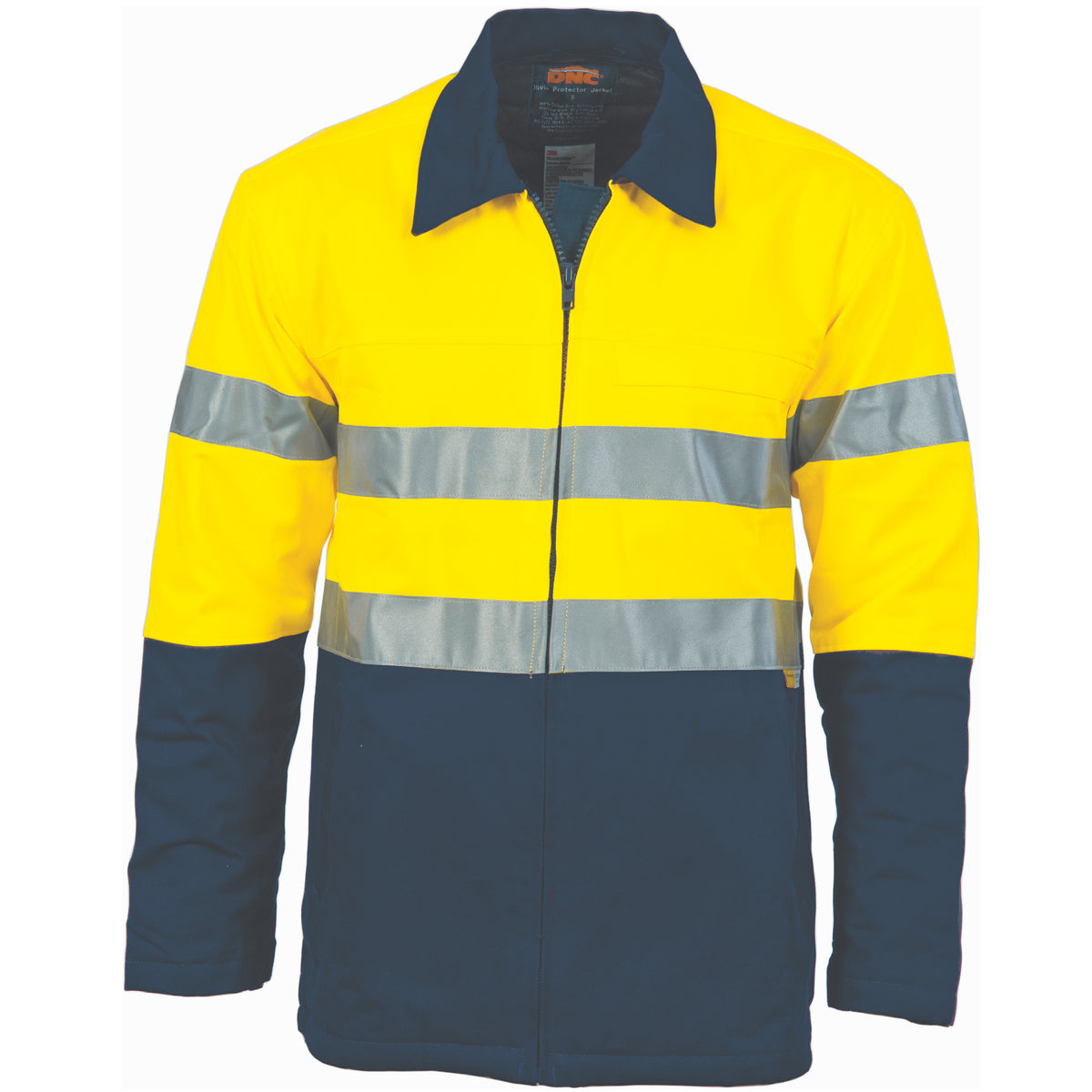 DNC Workwear HiVis Two Tone Protector Drill Jacket with CSR R/Tape 3858