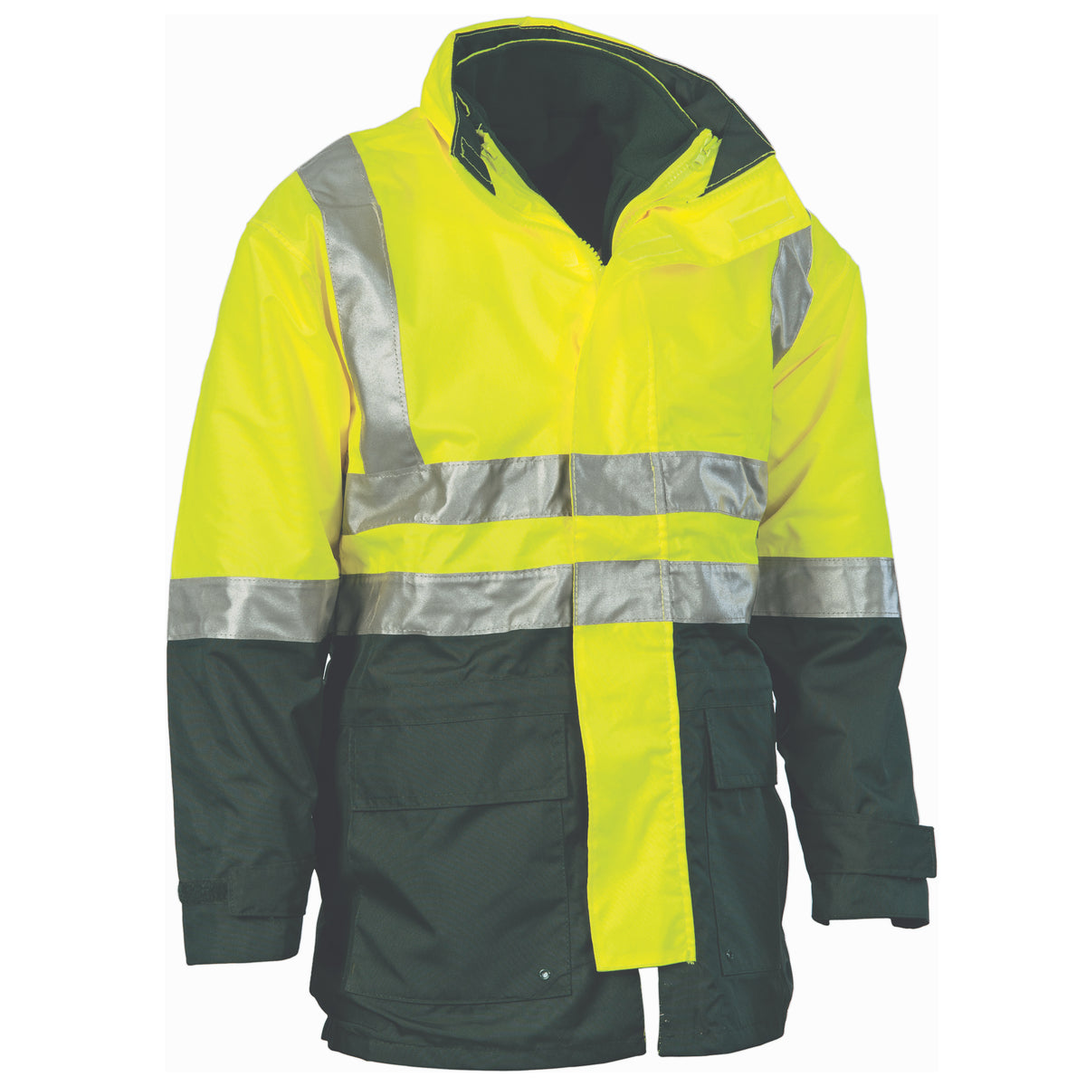 DNC Workwear HiVis "4 in 1" Two Tone Breathable Jacket with Vest & CSR R/Tape 3864