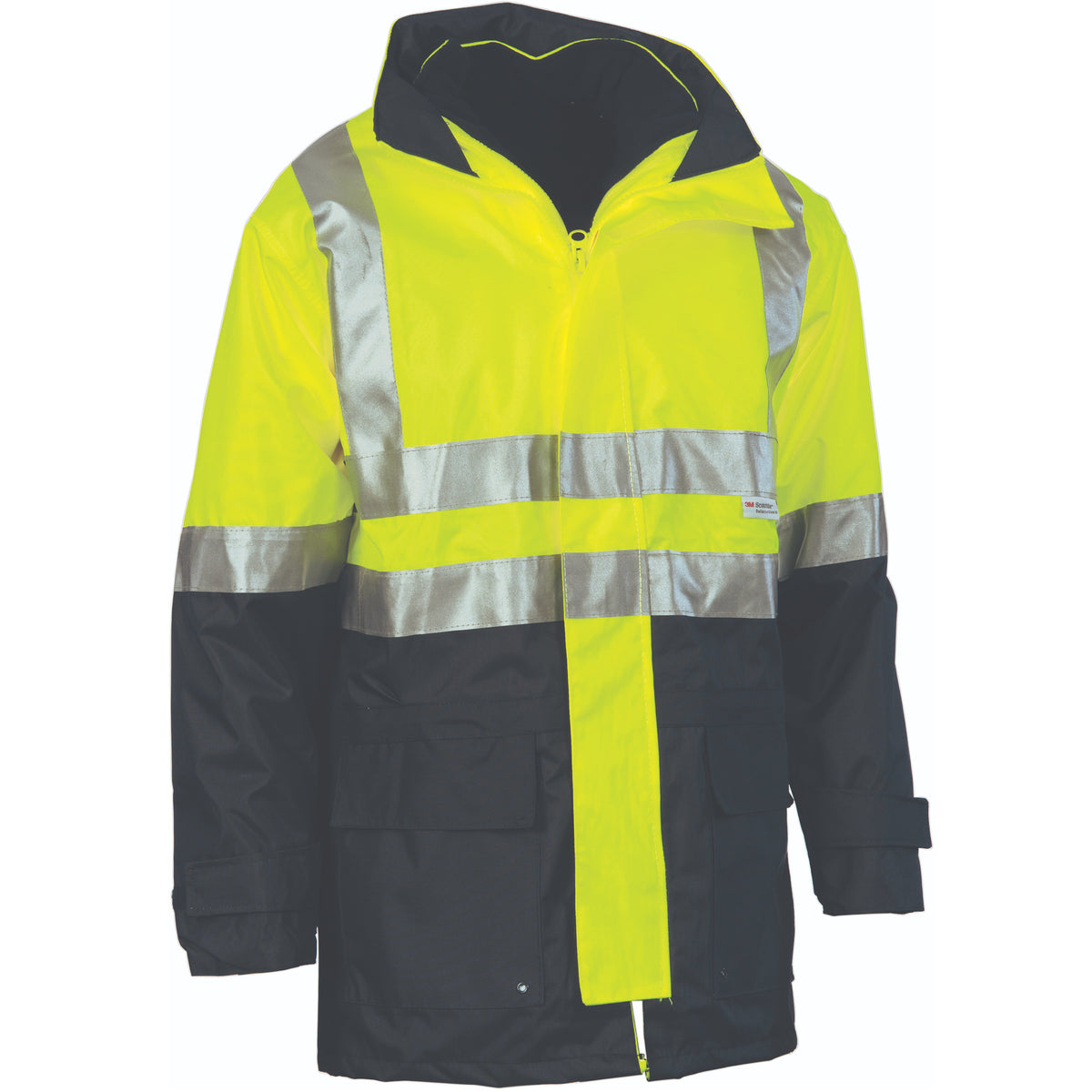 DNC Workwear HiVis "4 in 1" Two Tone Breathable Jacket with Vest & CSR R/Tape 3864