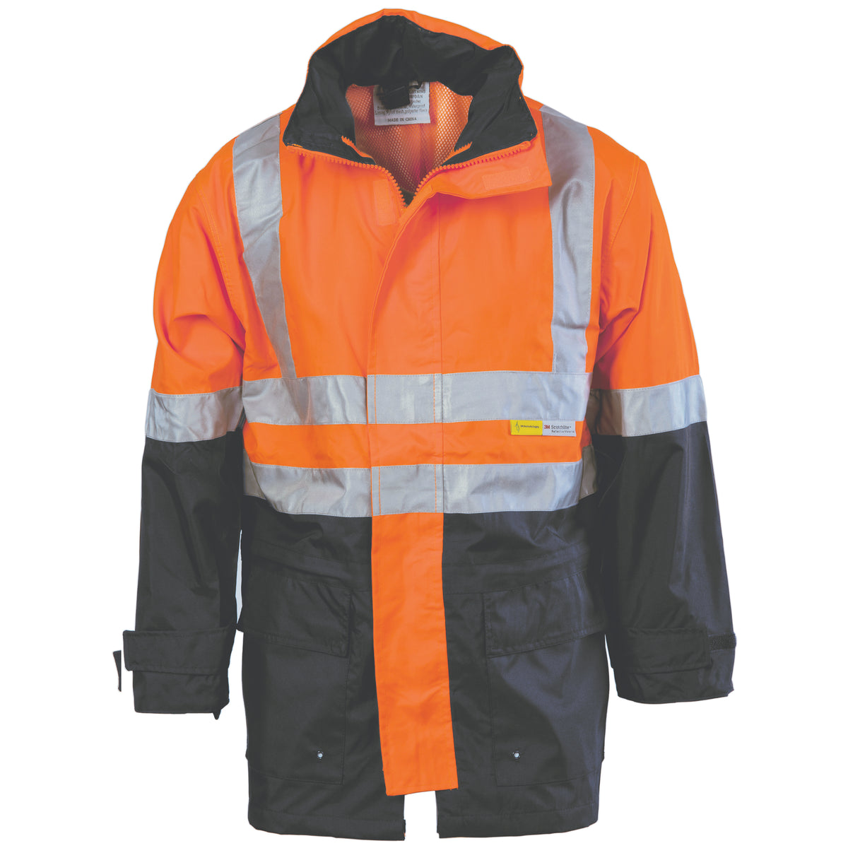 DNC Workwear HiVis Two Tone Breathable Rain Jacket with CSR R/Tape 3867