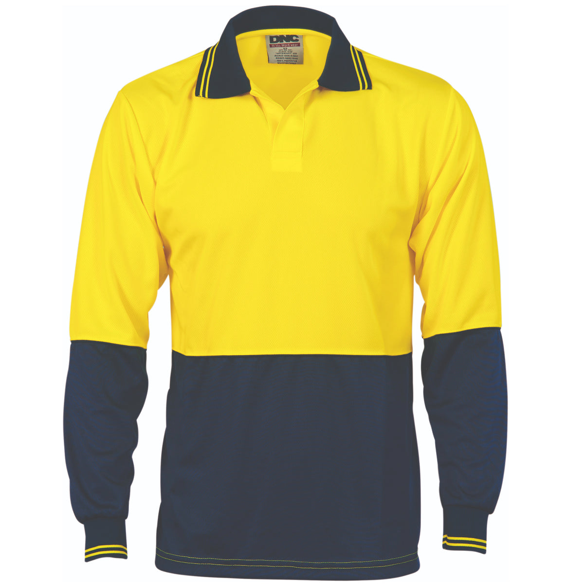 DNC Workwear Hivis Two Tone Food Industry Polo - Long Sleeve 3904