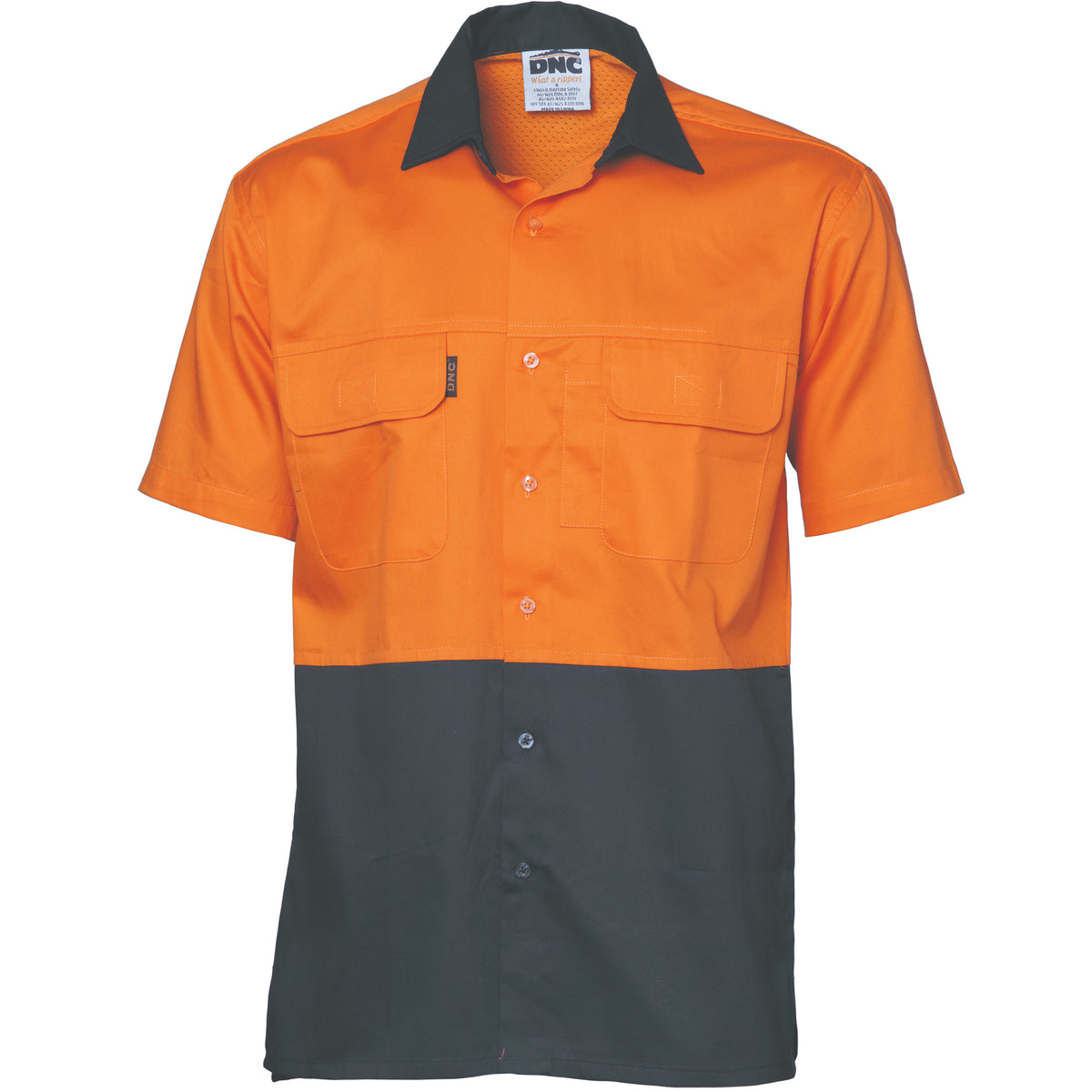 DNC Workwear HiVis 3 Way Cool-Breeze Cotton Shirt - Short Sleeve 3937