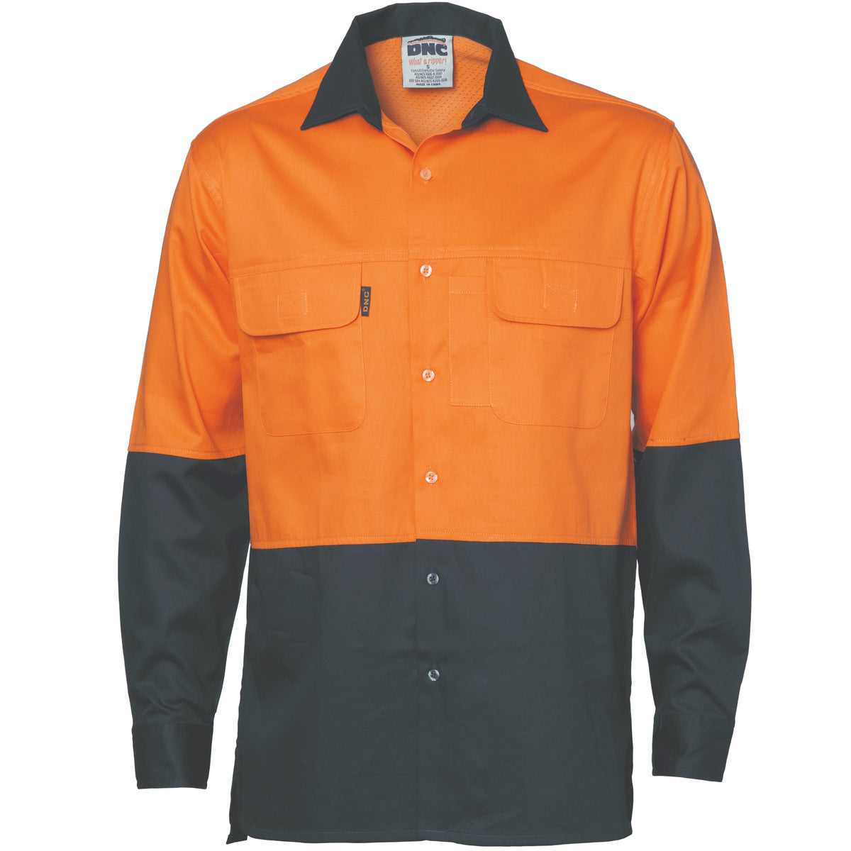 DNC Workwear HiVis 3 Way Cool-Breeze Cotton Shirt - Long Sleeve 3938