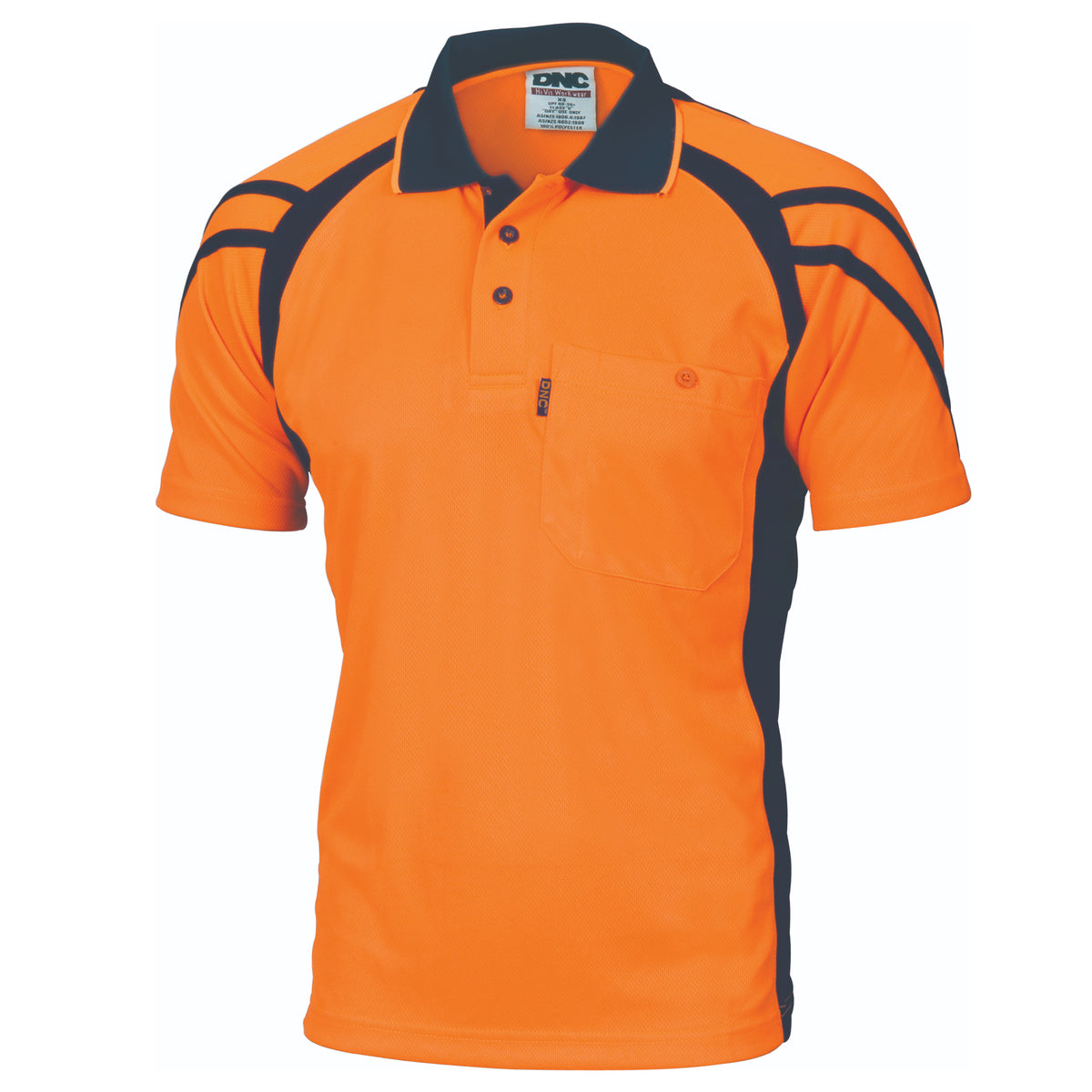 DNC Workwear Cool-Breathe Stripe Panel Polo Shirt - Short Sleeve 3979