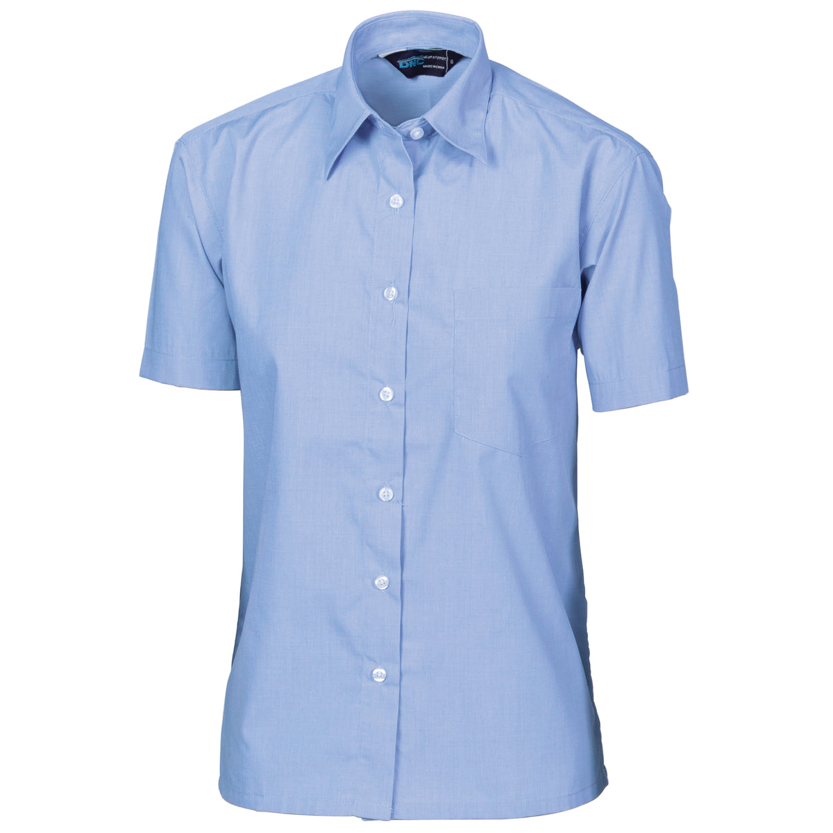 Ladies Regular Collar, Side Splits, Single Pocket - Short Sleeve - 4211 - Chambray