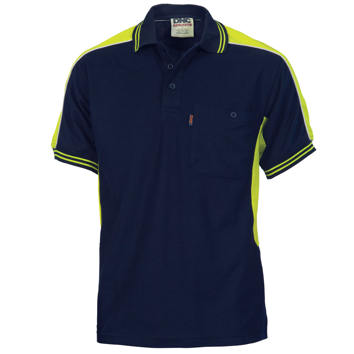 DNC Workwear Polyester Cotton Panel Polo Shirt - Short Sleeve 5214