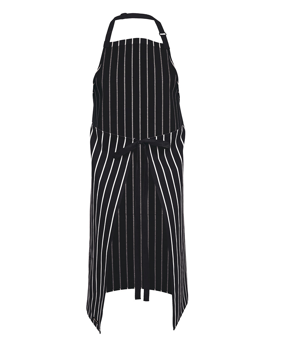 JB's Bib Striped Apron with Pocket - Black/White - Back