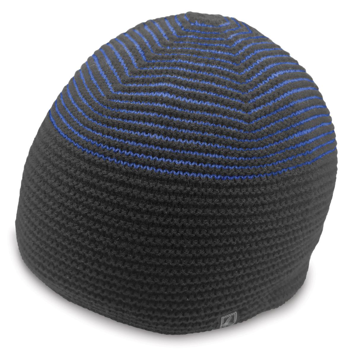 Ridge Beanie - Black / Royal - Front