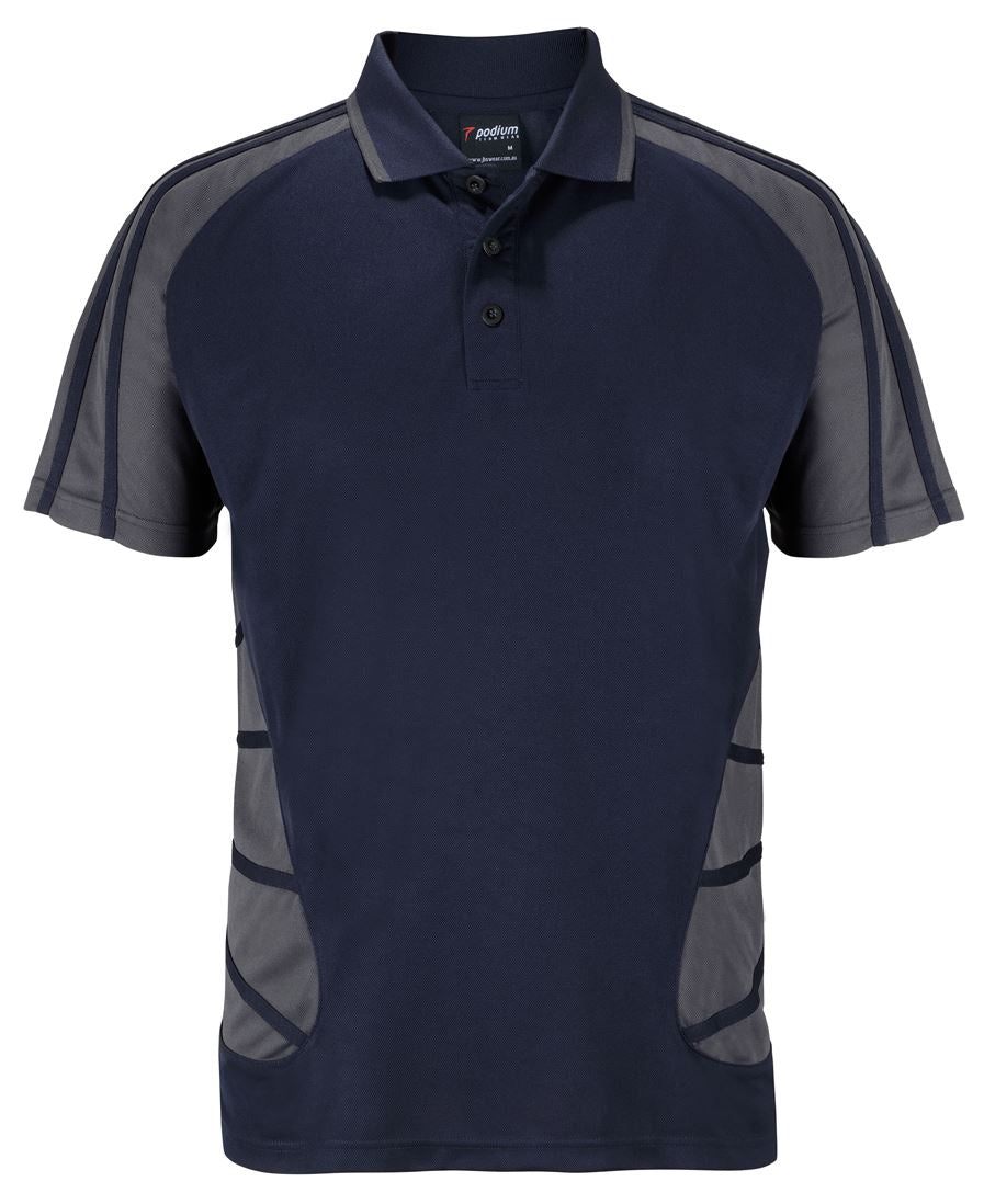 Podium Arachnid Polo - Navy/Charcoal - Front