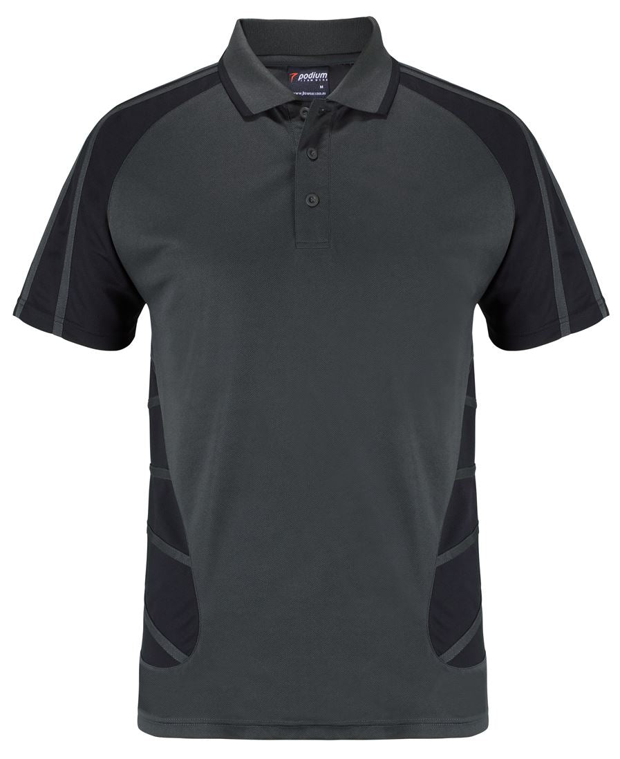 Podium Arachnid Polo - Gunmetal/Black - Front