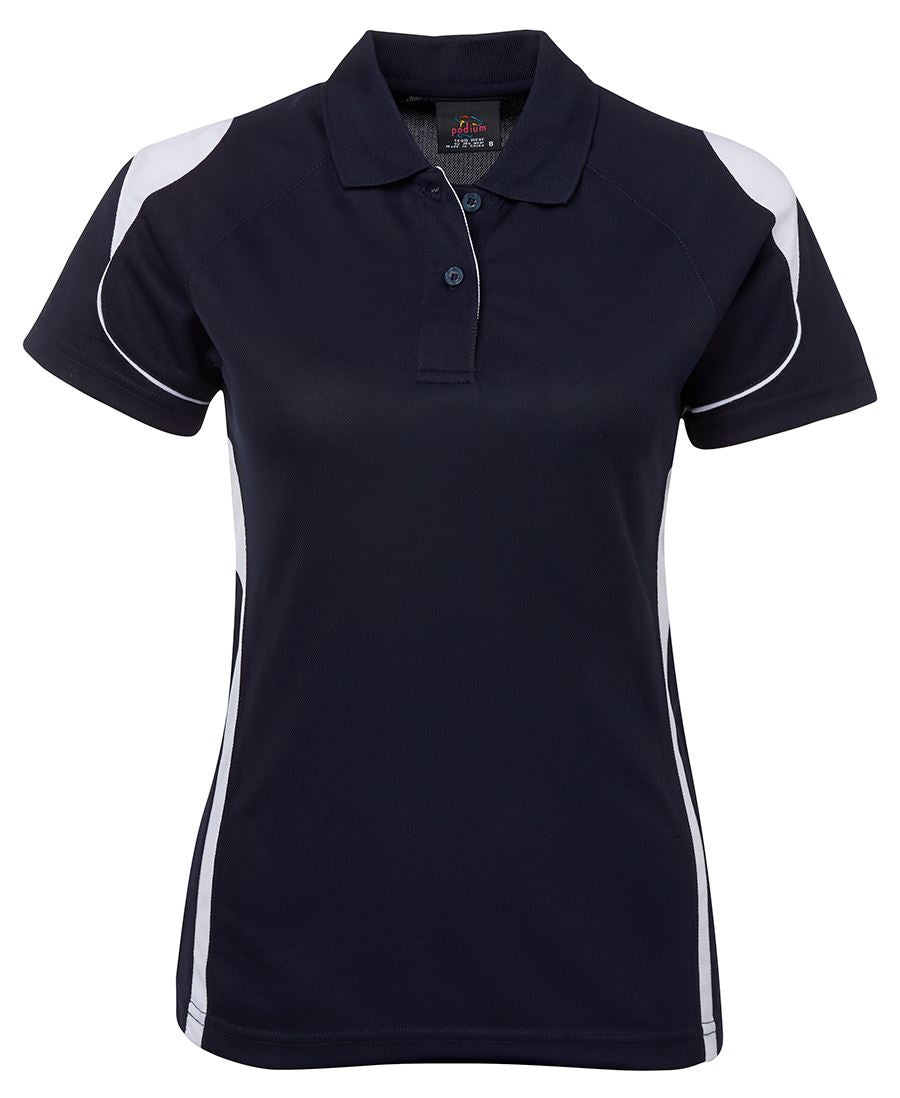 Podium Ladies Bell Polo - Navy/White - Front