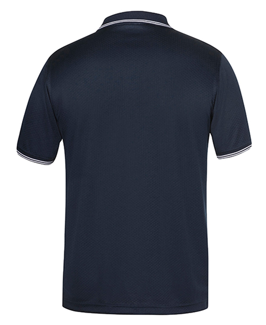 Podium Jacquard Contrast Polo - Navy/White - Back