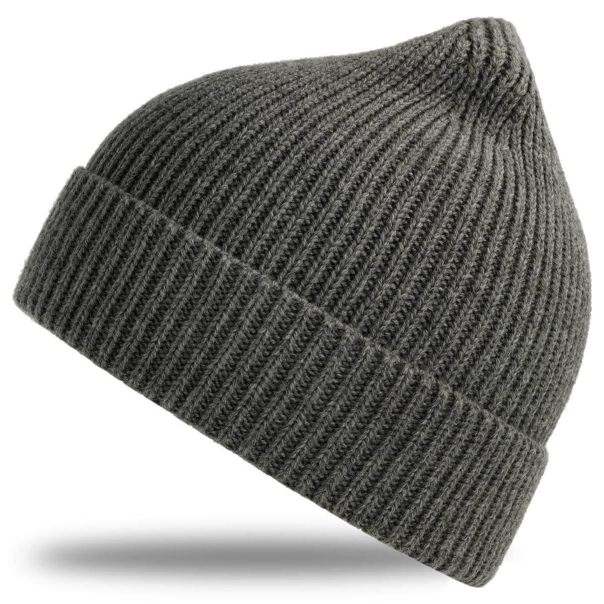 Andy Recycled Beanie - Dark Grey Mel - Front