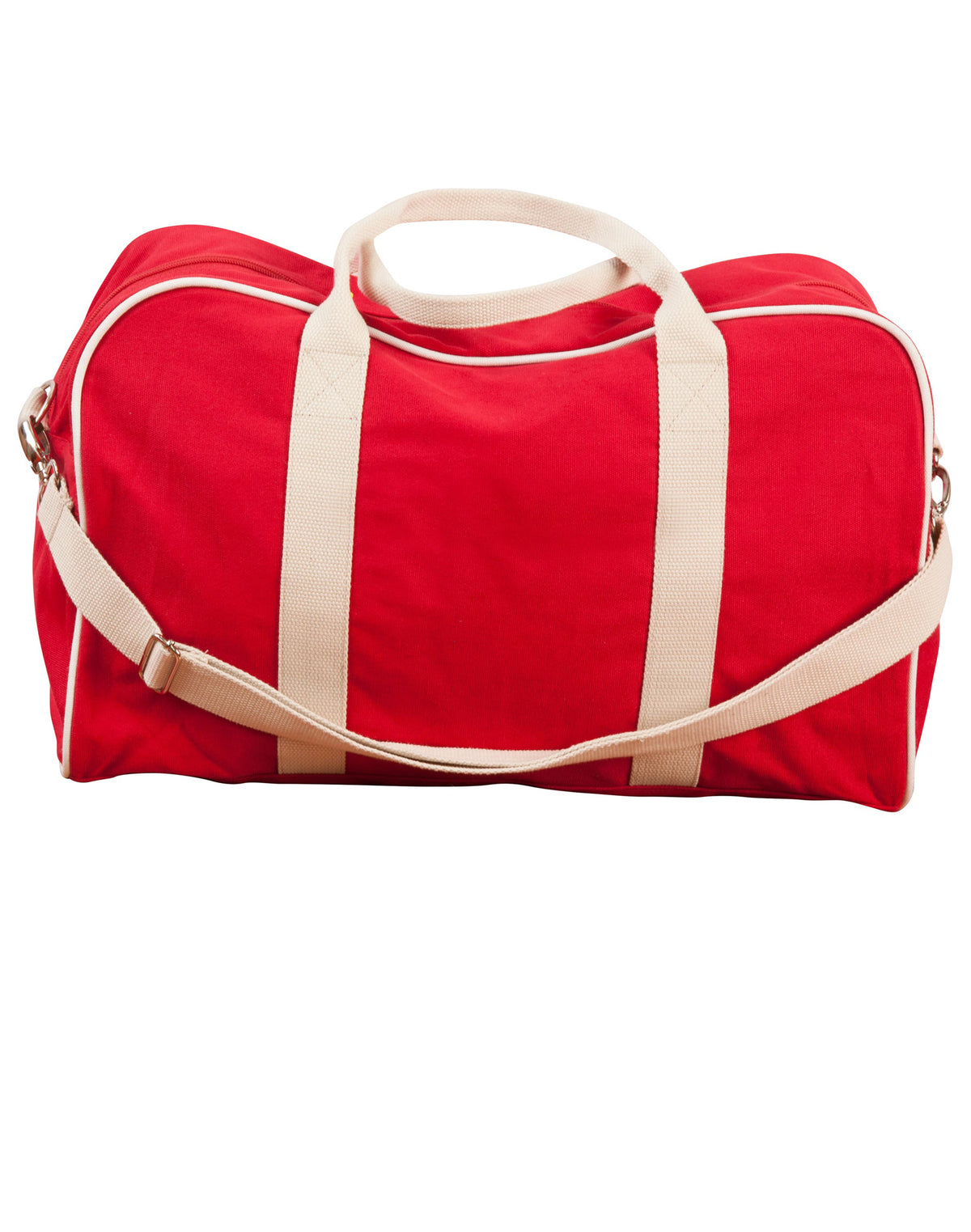 Cotton Canvas Sports Bag - B2100 - Red / Natural