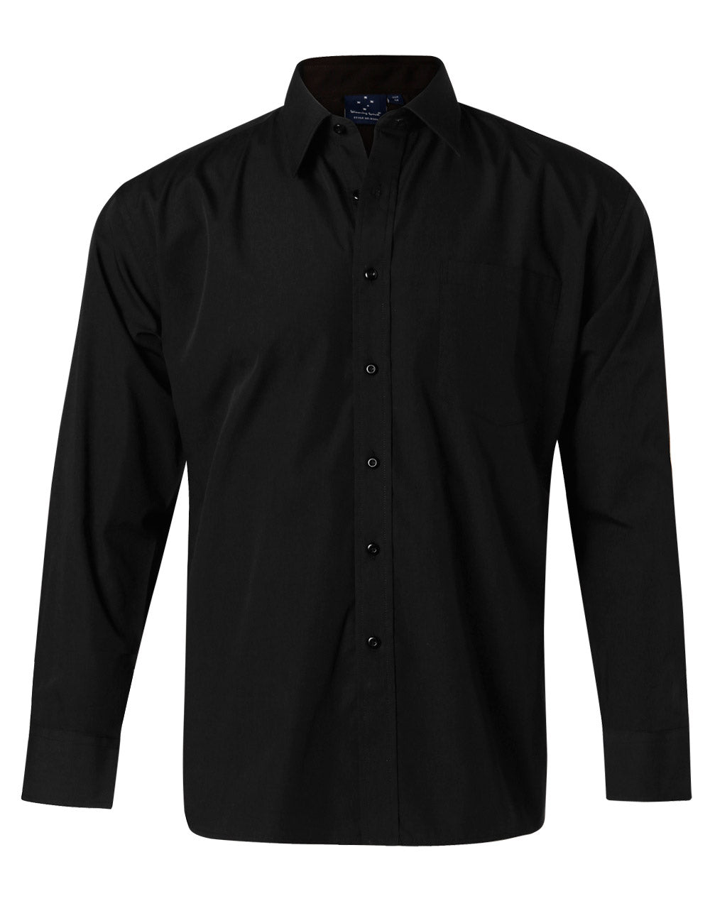 Man's poplin shirt,long sleeve - BS01L - Black