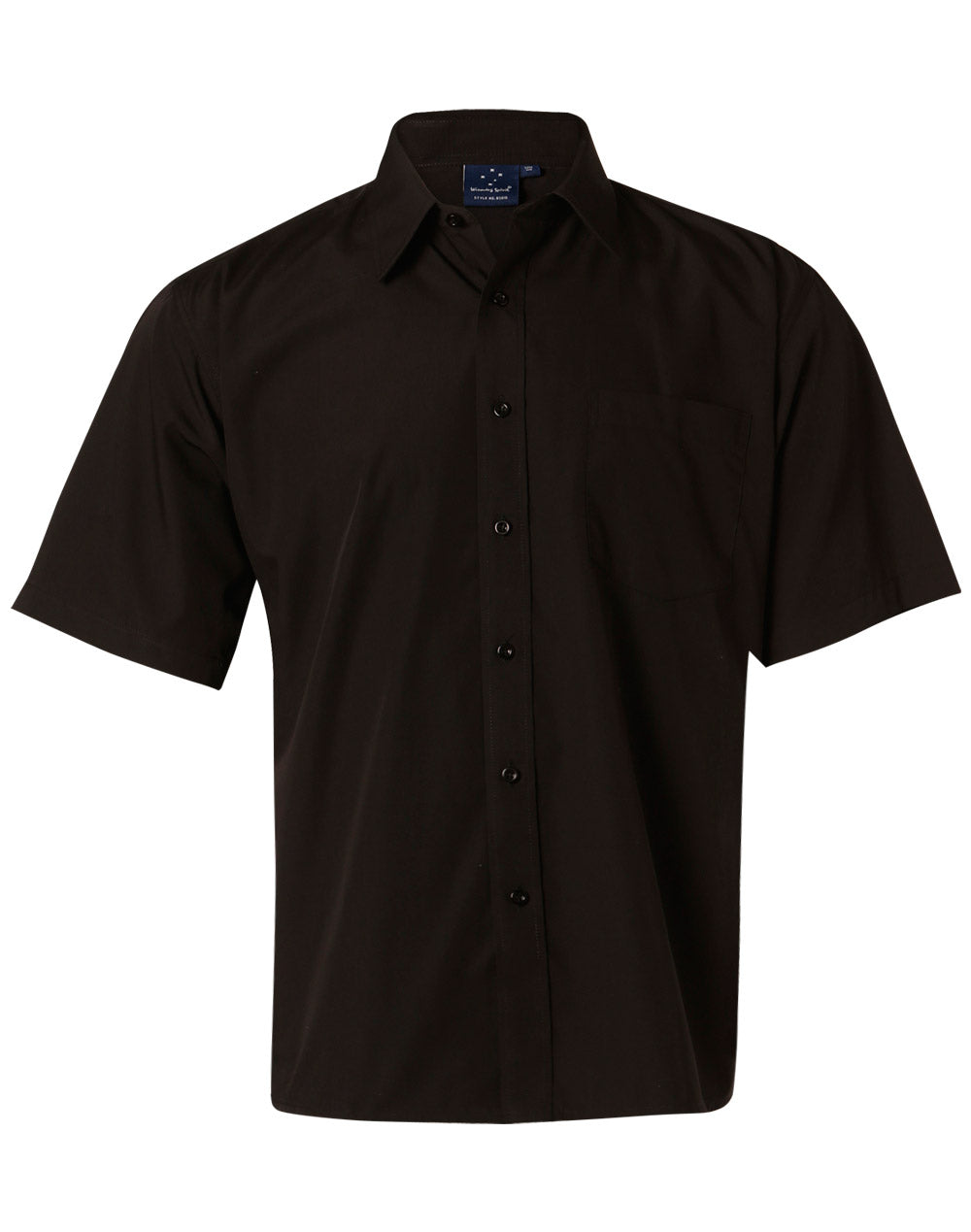 Man's poplin shirt,short sleeve - BS01S - Black