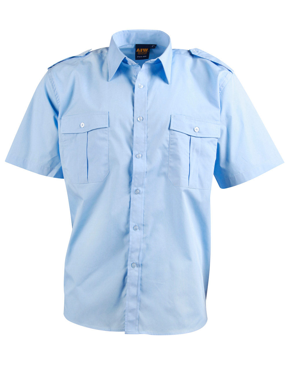 Unisex epaulette shirt ,short sleeve - BS06S - Blue