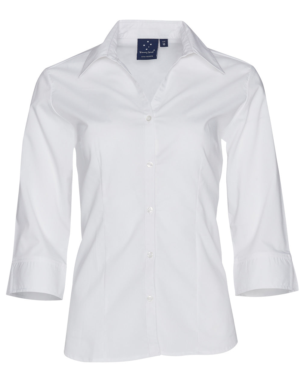 Ladies' 3/4 sleeve teflon shirt - BS07Q - White