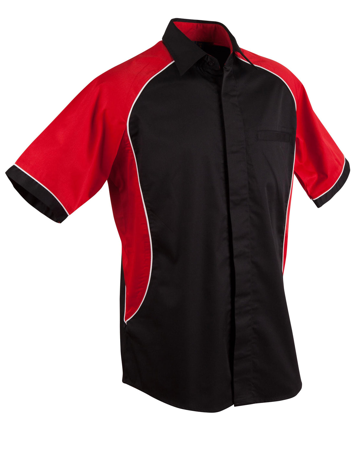 Men's Contrast Shirt - BS15 - Black / White / Red