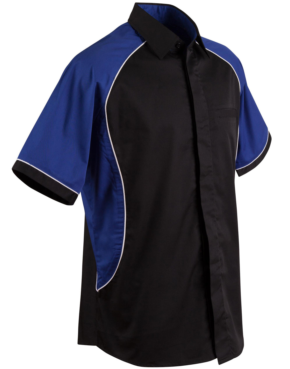 Men's Contrast Shirt - BS15 - Black / White / Royal