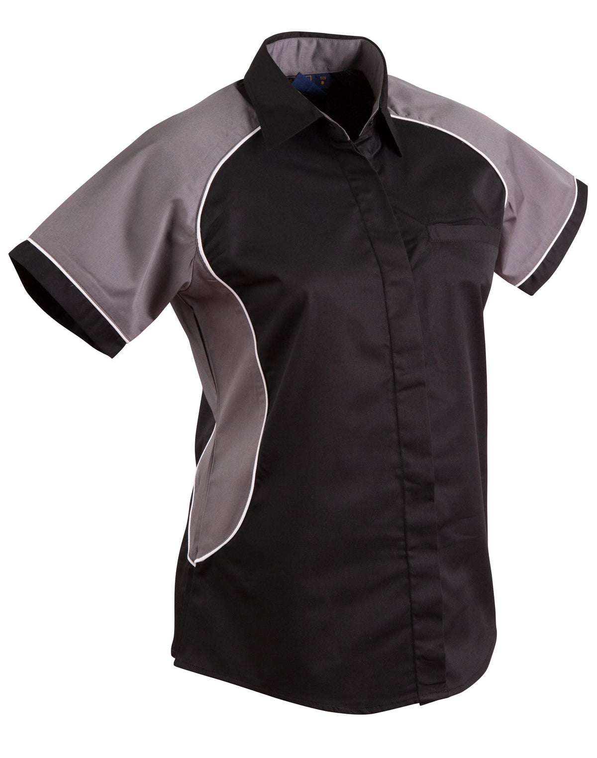 Ladies' Contrast Shirt - BS16 - Black / White / Grey