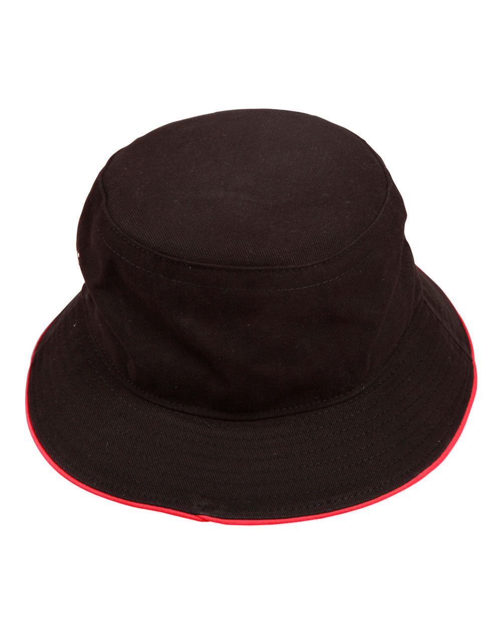 Soft Washed Sandwich Bucket Hat - CH31 - Black / Red