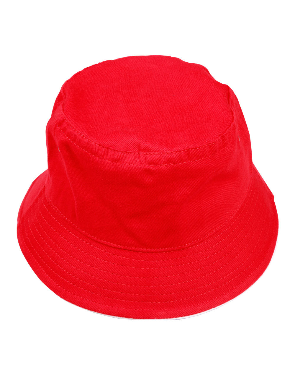 Soft Washed Sandwich Bucket Hat - CH31 - Red / White