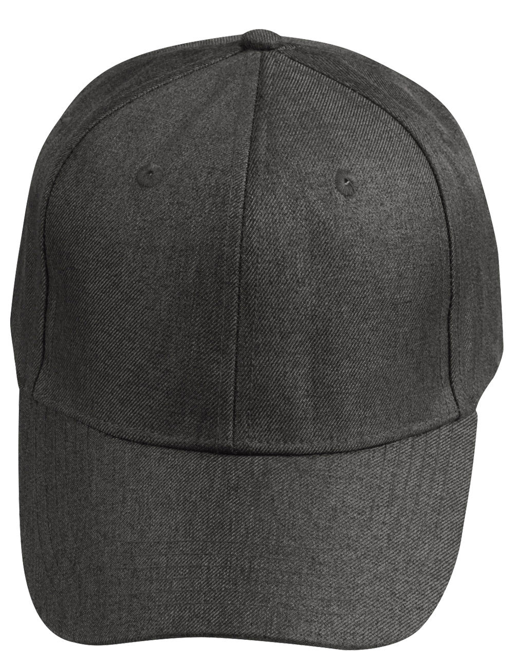 Premium Heather Polyester Baseball Cap - CH33 - Black