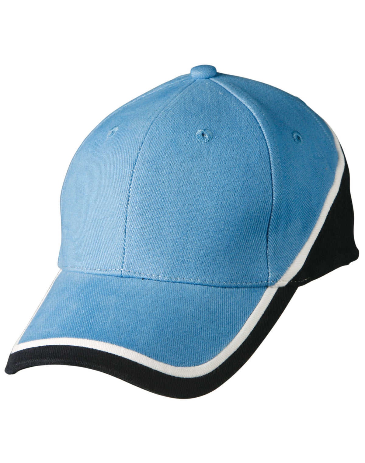 Tri-color sue heavy brushed cotton cap - CH38 - Skyblue / White / Navy
