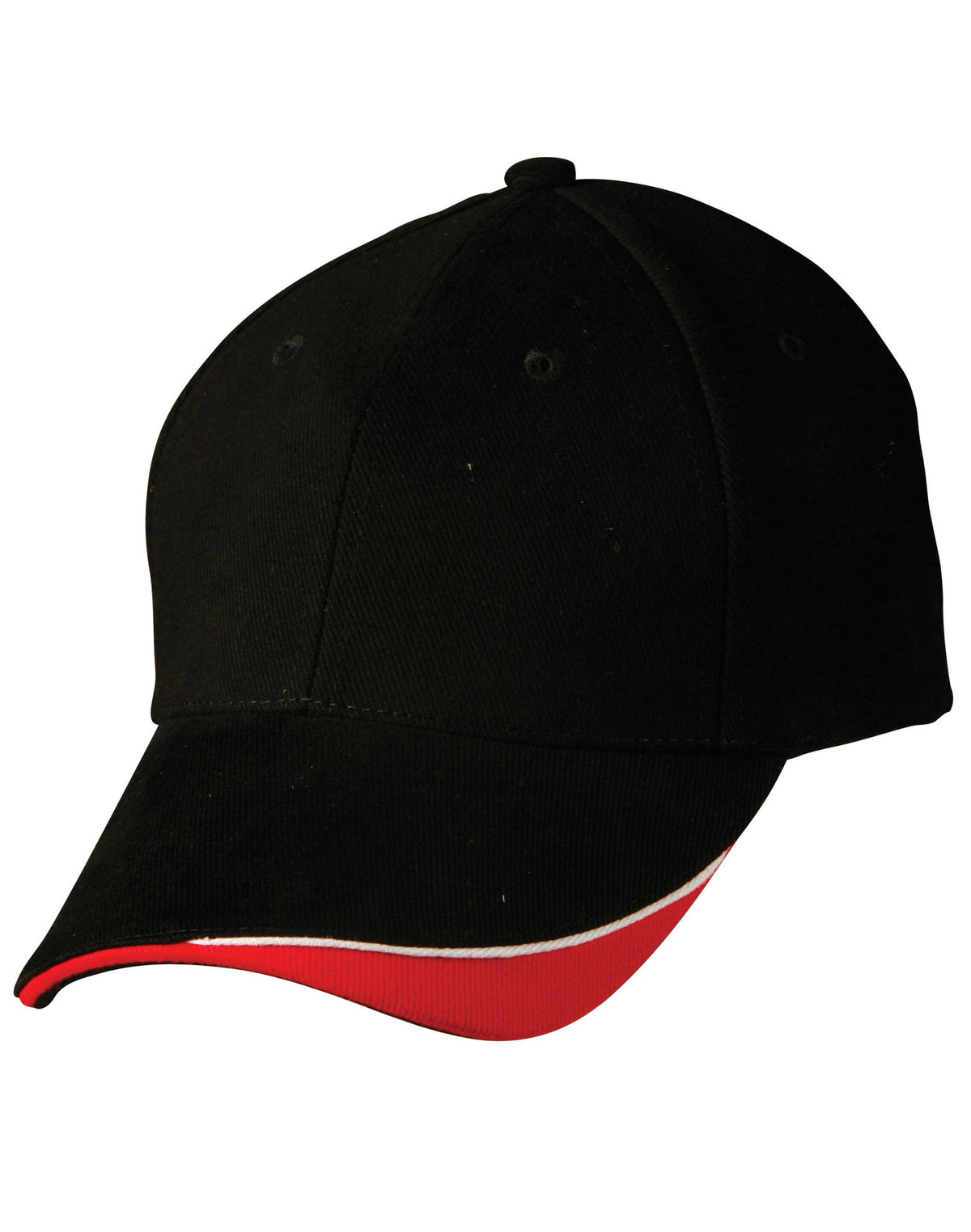 The edge, two tone heavy brushed sandwich peak - CH68 - Black / White / Red