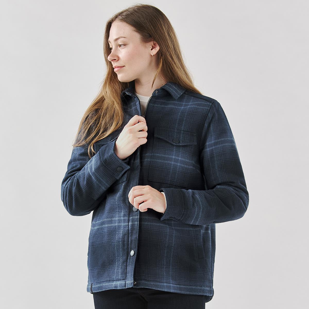 Women's Highland Sherpa Lined Plaid Jacket - view