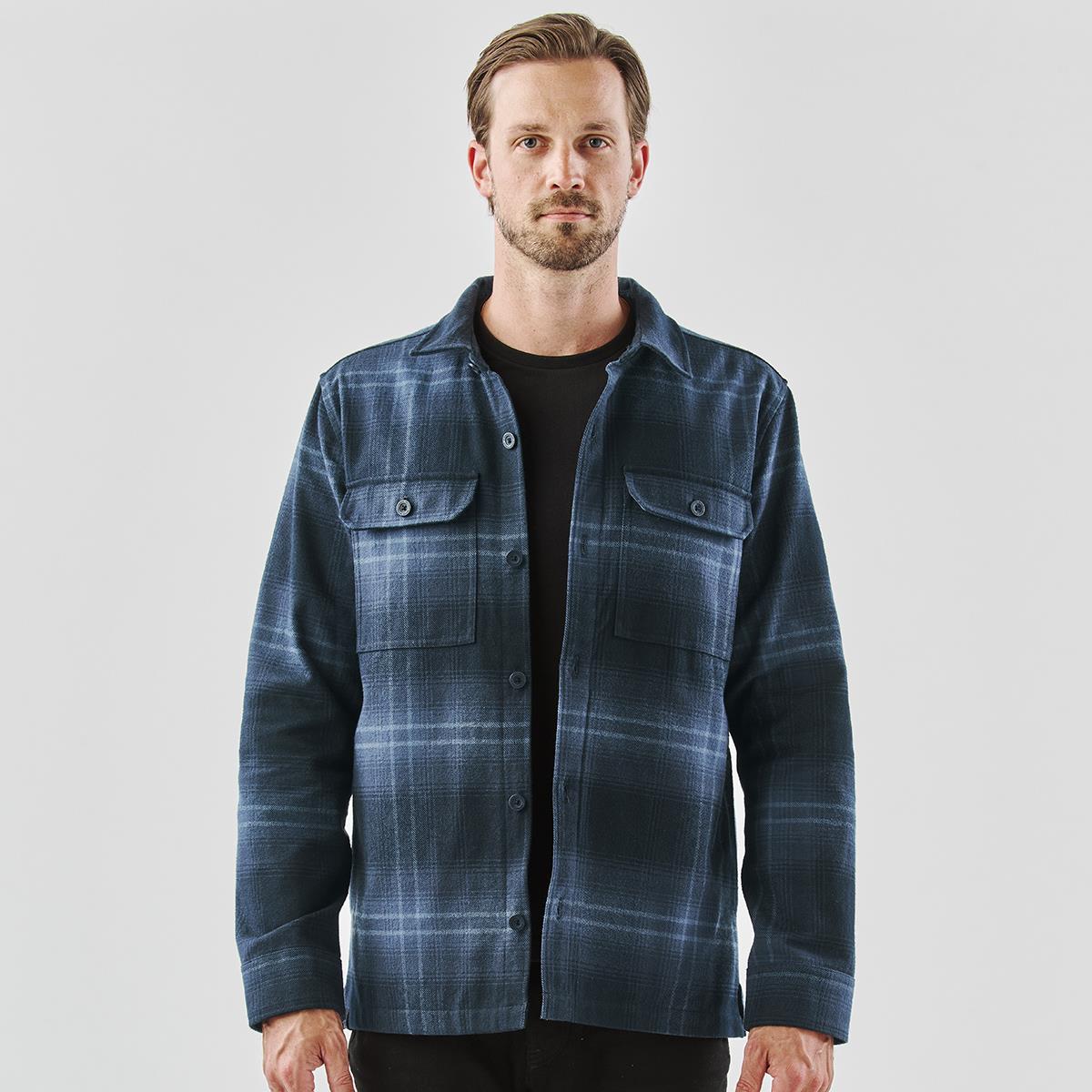 Men's Highland Plaid Shacket - Midnight - Back