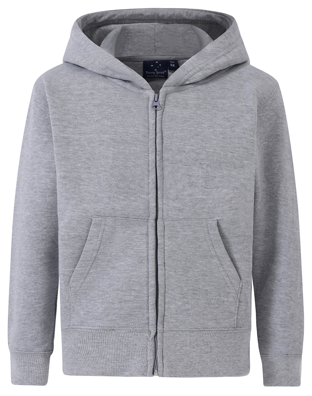 Kid's full-zip fleecy hoodie - FL03K - Grey
