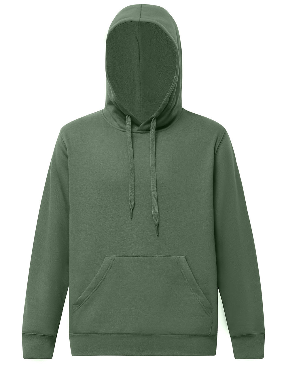 Adult's Close Front Contrast Fleecy Hoodie - FL09 - Army Green