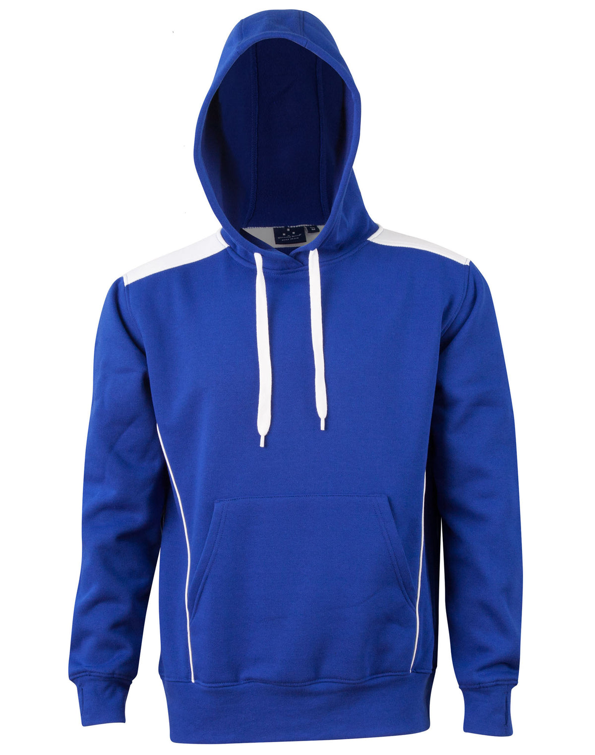 Adult's Kangaroo Pocket Contrast Hoodie - FL19 - Royal / White