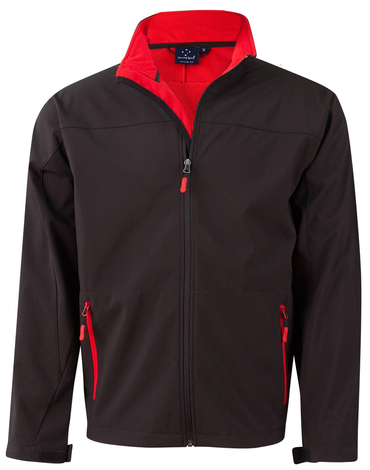 Men's Softshell Contrast Jacket - JK15 - Black / Red